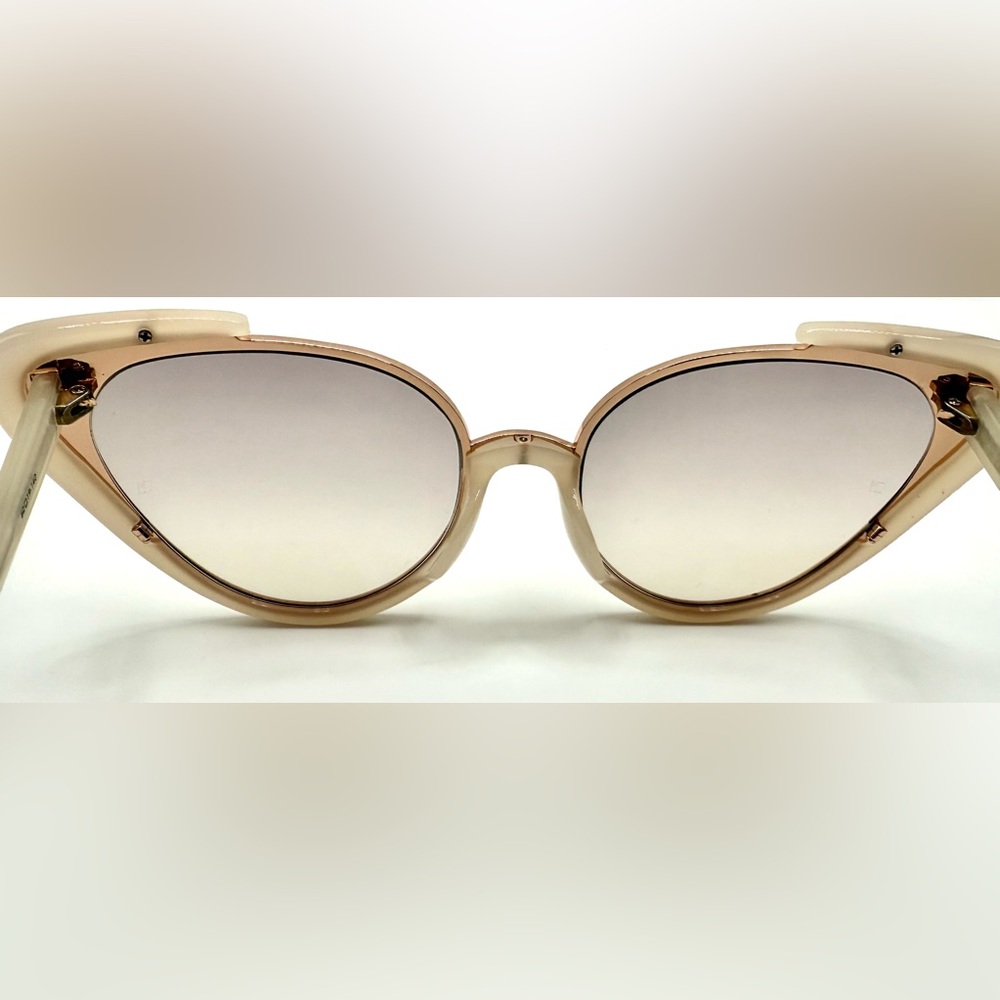 Linda Farrow LFL/736/6 Cat Eye Sunglasses Beige Blush Rose Gold Made Japan - Picture 6 of 10